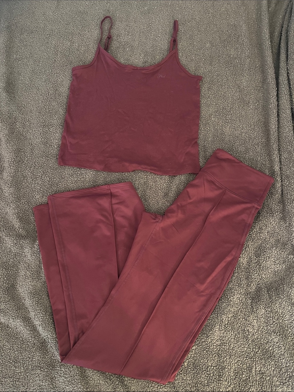 Workout Set Burgundy Lounge Leggings & Crop Camisole Tank Set Brand: Pink